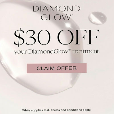 DiamondGlow promo banner at Bare Medical Spa